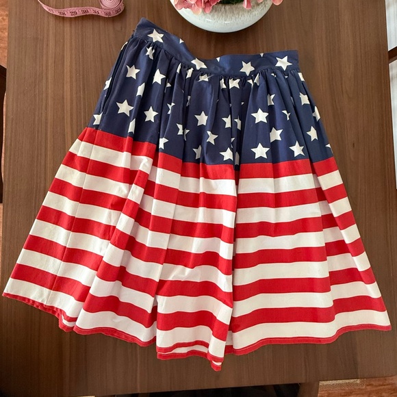 ❤️🤍💙Unique Vintage Blue and White Star Full Swing Skirt - Picture 3 of 8